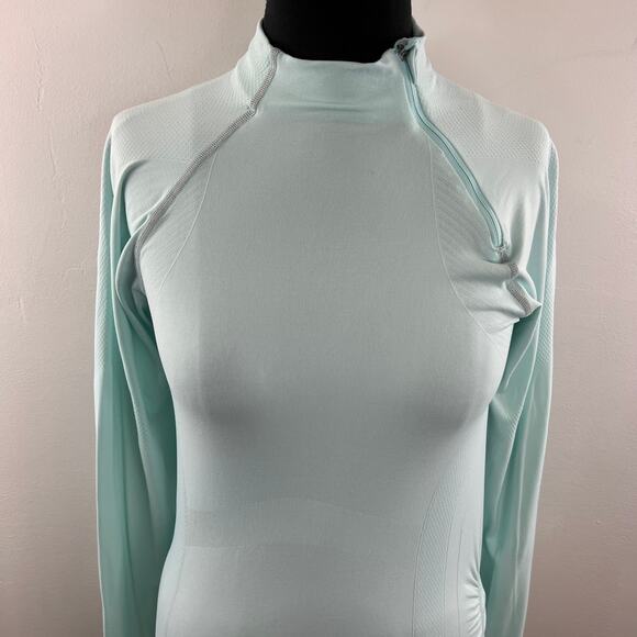 ATHLETA Fast Finish Long Sleeve Top Asymmetrical Half Zip Yoga Pullover Size L - Picture 2 of 8